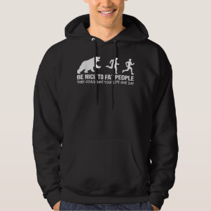 Funny Adult Humor Runner Fat People With Bear Funn Hoodie