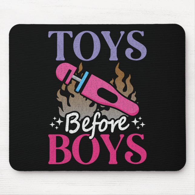 Funny Adult Humour Saying Toys Before Boys  Mouse Mat (Front)