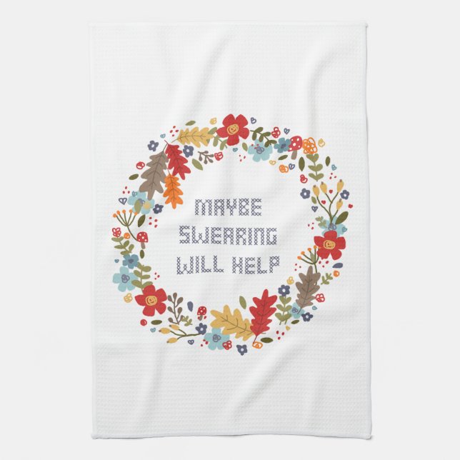 Funny Adult Humour Thanksgiving Irreverent Hollida Tea Towel (Vertical)