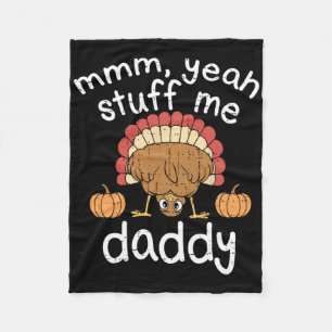 Funny Adult Humour Turkey Stuff Me Autumn Fall Tha Fleece Blanket