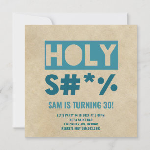 Funny Adult Milestone Birthday Invitation