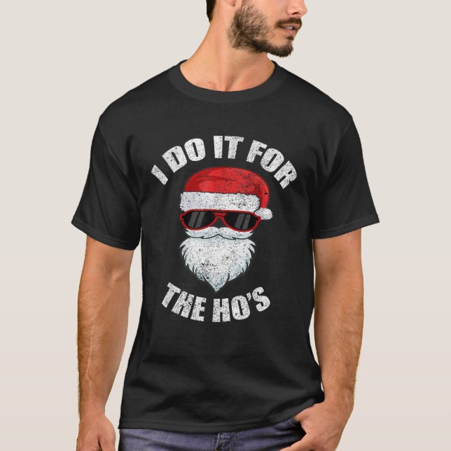 Funny Adult Naughty Christmas Dirty Pajama Ho Pj M T-Shirt (Front)