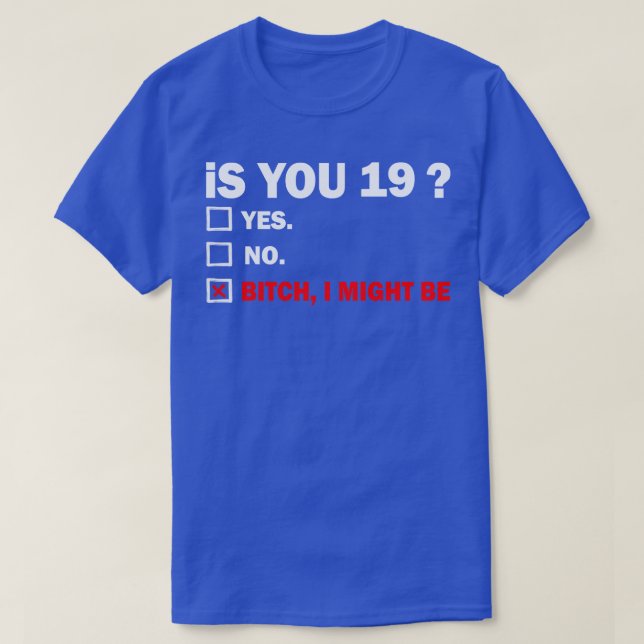 Funny Adult nineteen 19 Years Old Birthday Gift 19 T-Shirt (Design Front)