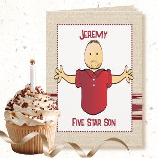 Funny Adult Son Cartoon Modern Sweet Birthday Card