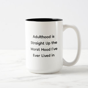 Funny Adulthood Humour Saying Gift Christmas Gag Two-Tone Coffee Mug