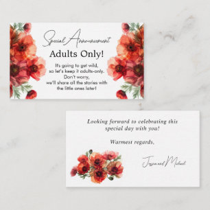 Funny Adults ONLY Scarlet Petal Serenade  Enclosure Card