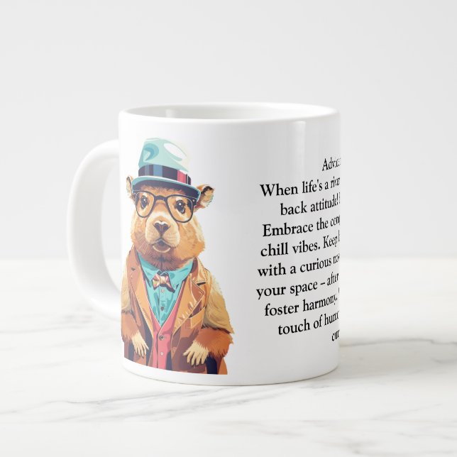 Funny Advice From A Capybara Large Coffee Mug (Front Left)