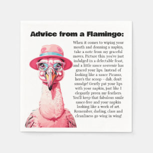 Funny Advice From A Flamingo Napkin