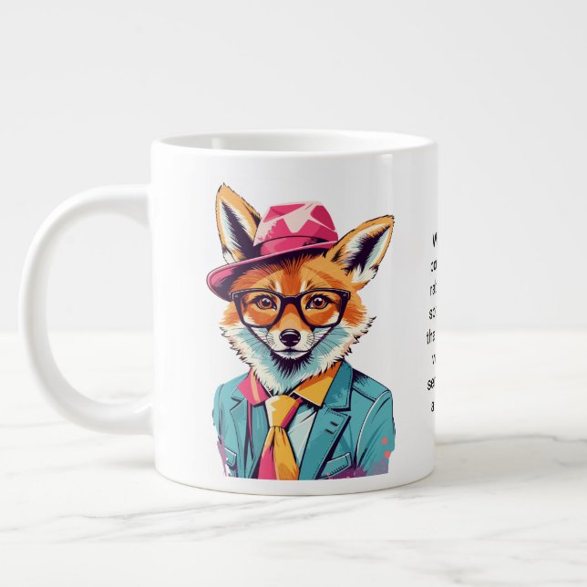 Funny Advice From A Fox Large Coffee Mug (Left)