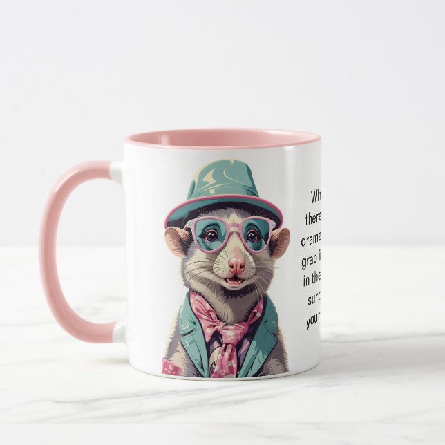 Funny Advice From An Opossum Mug (Left)