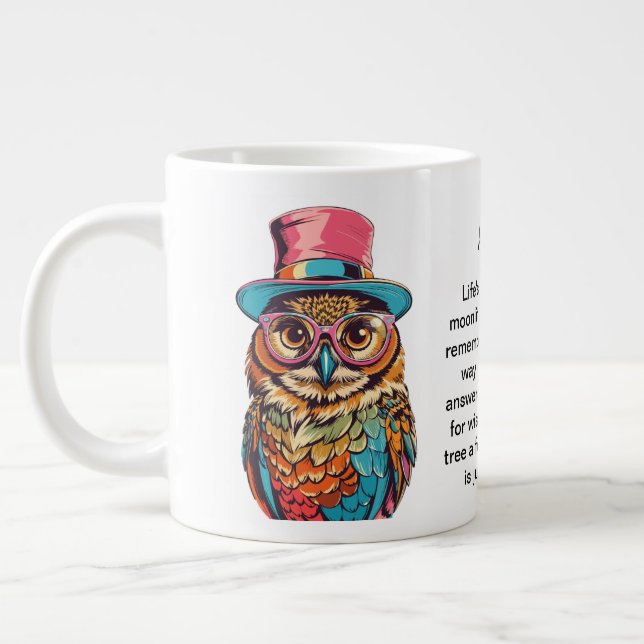 Funny Advice From An Owl Large Coffee Mug (Left)