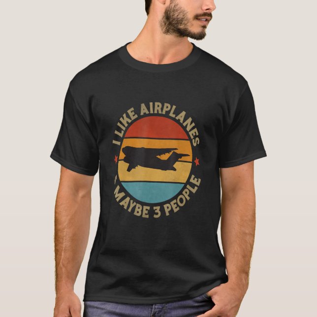 Funny Aeroplane Airline Design for Pilot Aviation  T-Shirt (Front)