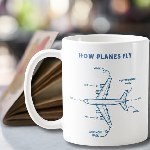 Funny Aeroplane How Planes Fly Pilot or Flight Cre Coffee Mug
