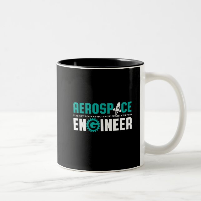 Funny Aerospace Engineering It's Rocket Science Two-Tone Coffee Mug (Right)