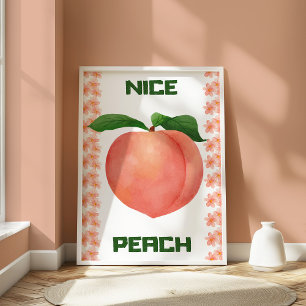 Funny Aesthetic Fruit Peach Wall Art