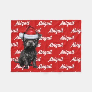 Funny Affenpinscher Dog Name Patterned Christmas Fleece Blanket