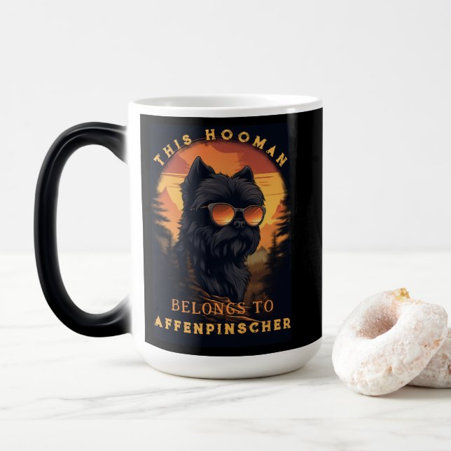 Funny Affenpinscher Dog Parent Personalised Magic Mug (With Donut)