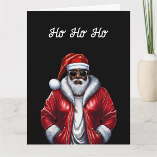 Funny  African American Black Santa Christmas Card