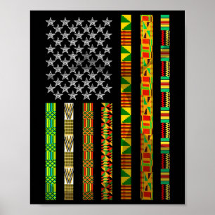 Funny African American Gift Cute Juneteenth Flag F Poster