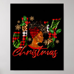 Funny African American Joy Christmas Black Woman A Poster