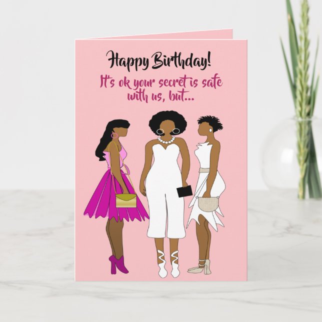 Funny African American Woman Birthday Card (Front)