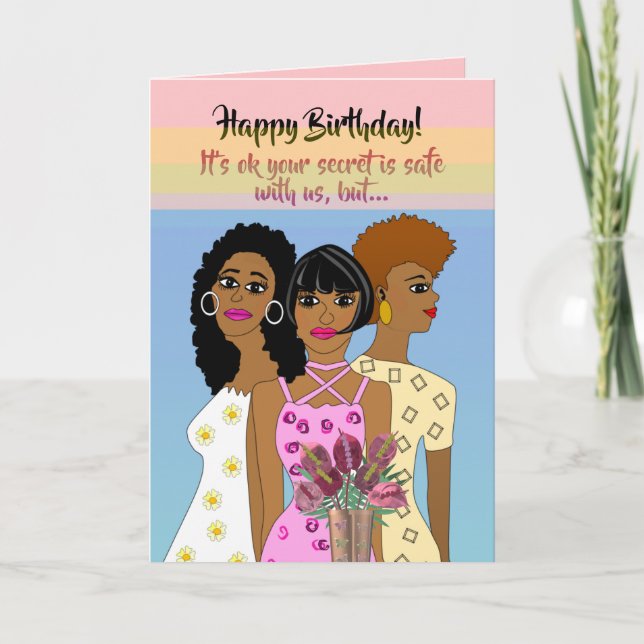 Funny African American Woman Birthday Card (Front)