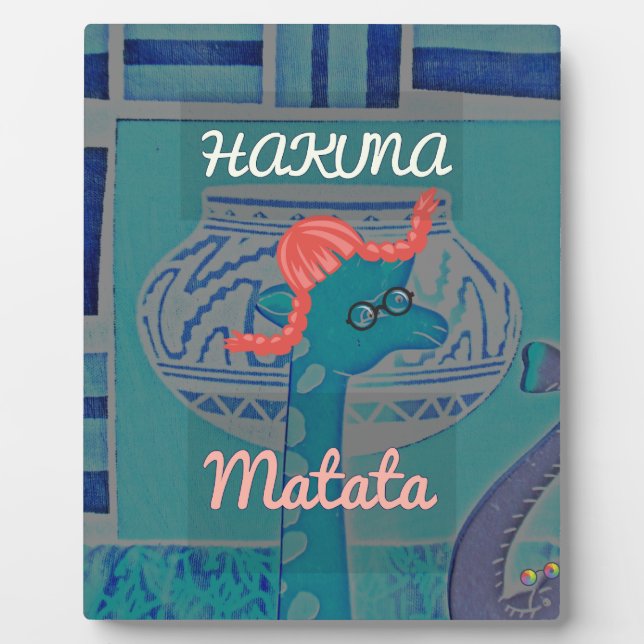 Funny African Giraffe Print Plaque (Front)