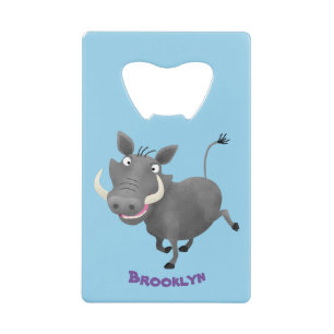 Funny african warthog pig cartoon illustration