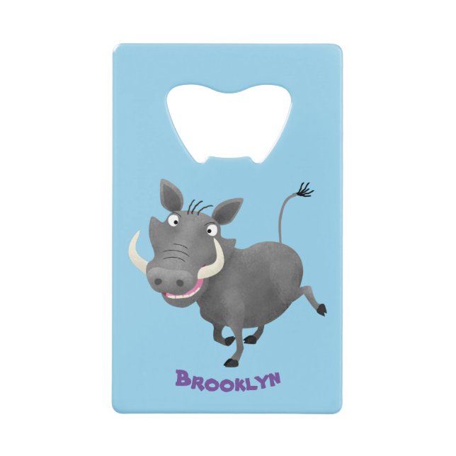 Funny african warthog pig cartoon illustration (Front)