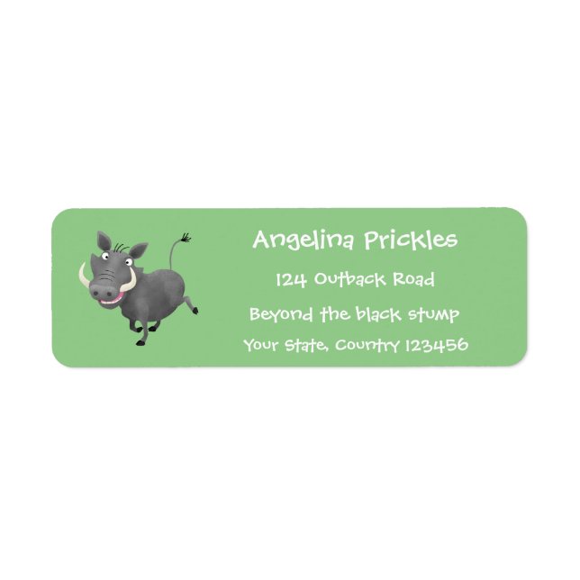 Funny african warthog pig cartoon illustration (Front)