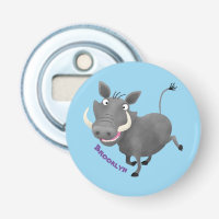 Funny african warthog pig cartoon illustration