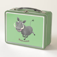 Funny african warthog pig cartoon illustration