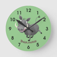 Funny african warthog pig cartoon illustration