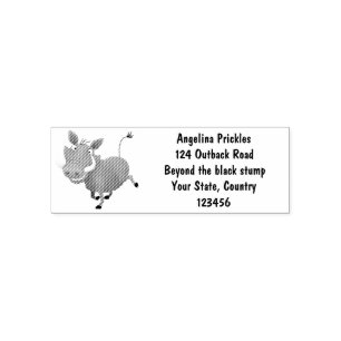 Funny african warthog pig cartoon illustration self-inking stamp