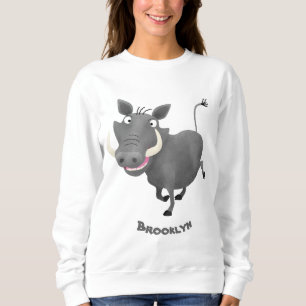 Funny african warthog pig cartoon illustration sweatshirt