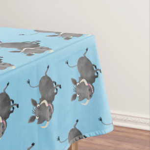 Funny african warthog pig cartoon illustration tablecloth