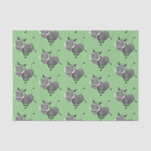 Funny african warthog pig cartoon illustration tissue paper