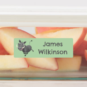 Funny African warthog pig cartoon personalised