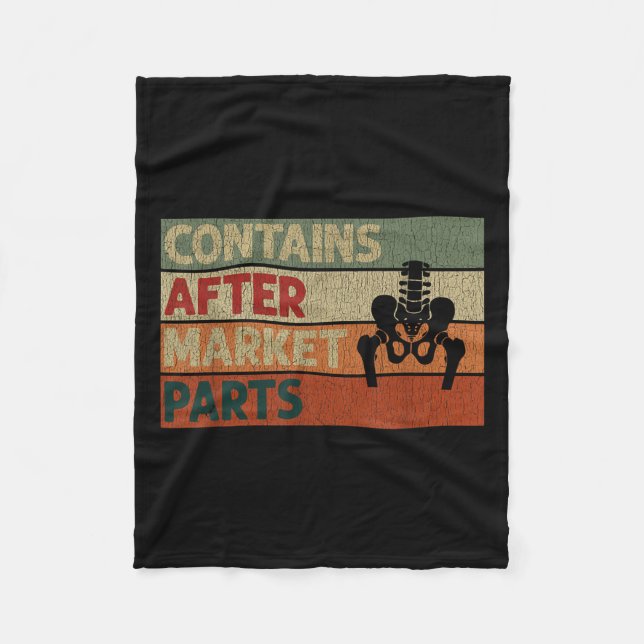 Funny After Hip Surgery Recovery Bionic Hip Replac Fleece Blanket (Front)