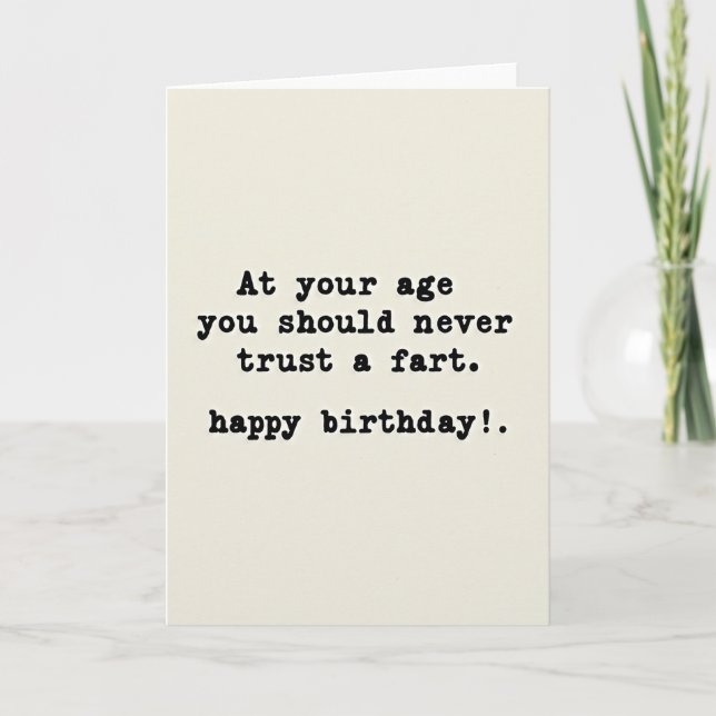 Funny Age Text Card (Front)
