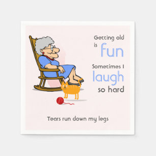 Funny Aging Grandma Old Woman birthday Napkin