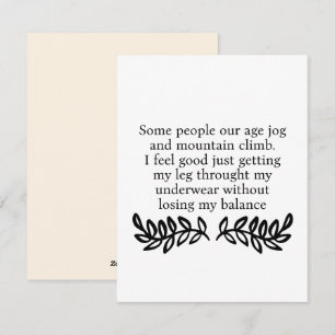 Funny Aging Humor Birthday Card for Friends