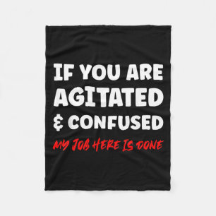 Funny Agitated And Confused Sarcastic Offended Fleece Blanket