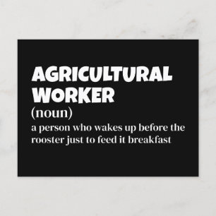 Funny Agricultural Worker Definition Holiday Postcard