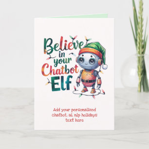 Funny Ai Chatbot Elf Greeting Card Corporate