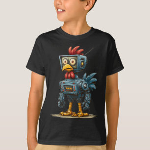 Funny Ai Chicken Costume With Tv For Robots Lovers T-Shirt