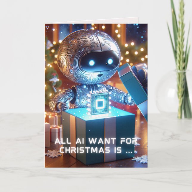 Funny Ai Christmas Chatbot Gift Corporate Business Holiday Card (Front)