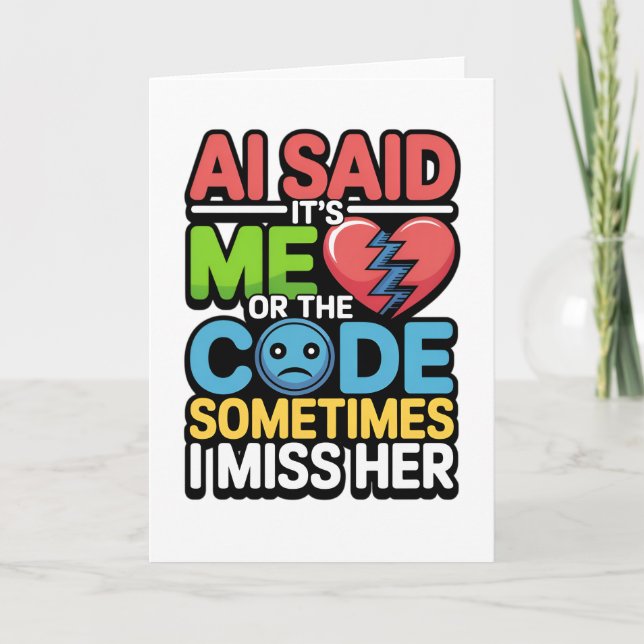 Funny AI Coding Quote – Programmer Humour Card (Front)