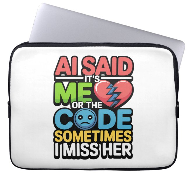 Funny AI Coding Quote – Programmer Humour Laptop Sleeve (Front)