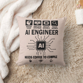 Funny AI Engineer Coding Programmer Developer Tech Cushion
